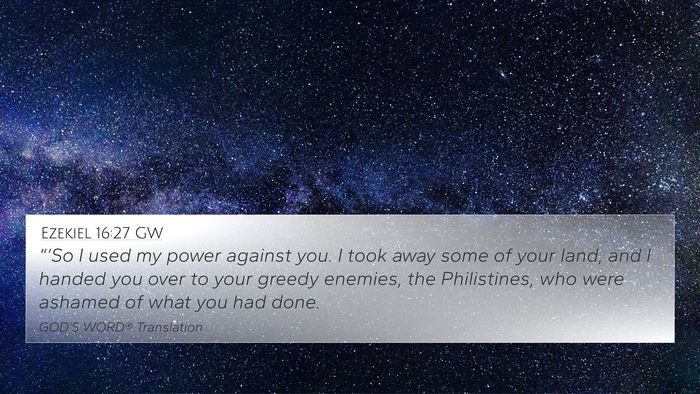 Ezekiel 16:27 GW Bible Verse Image