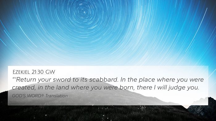 Ezekiel 21:30 GW Bible Verse Image