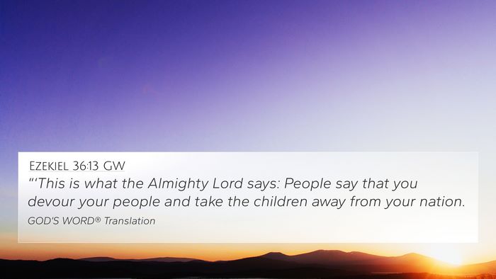 Ezekiel 36:13 GW Bible Verse Image