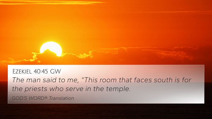 Ezekiel 40:45 GW Bible Verse Image