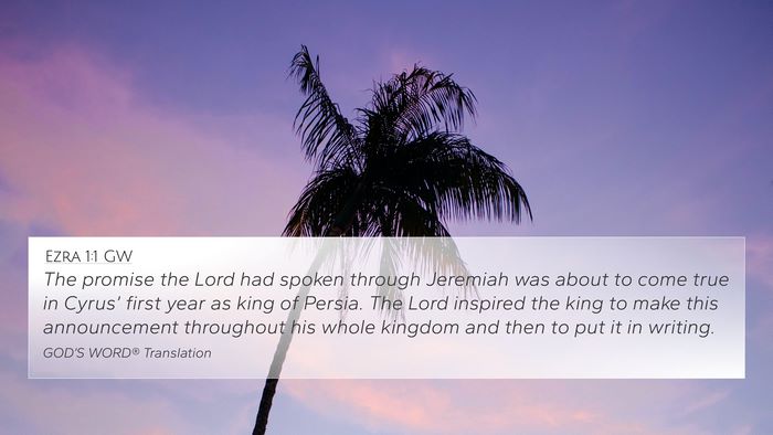 Ezra 1:1 GW 4K Wallpaper - The promise the Lord had spoken through Jeremiah - 4K Wallpaper Bible Verse
