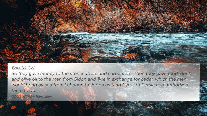 Ezra 3:7 GW Bible Verse Image