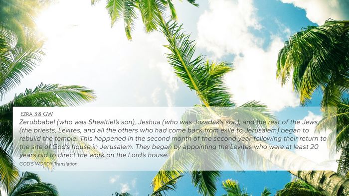 Ezra 3:8 GW Bible Verse Image