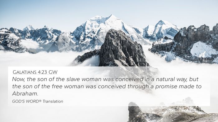Galatians 4:23 GW Bible Verse Image