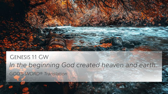Genesis 1:1 GW Bible Verse Image