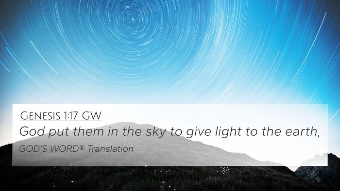 Genesis 1:17 GW Bible Verse Image