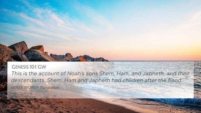 Genesis 10:1 GW Bible Verse Image