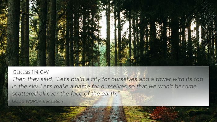 Genesis 11:4 GW Bible Verse Image
