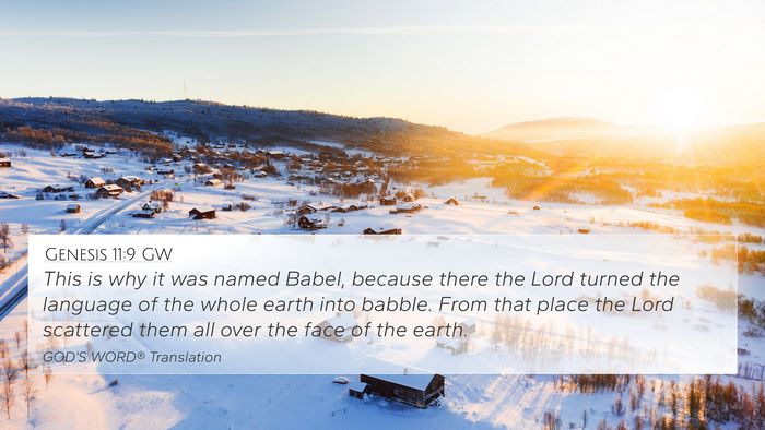 Genesis 11:9 GW Bible Verse Image