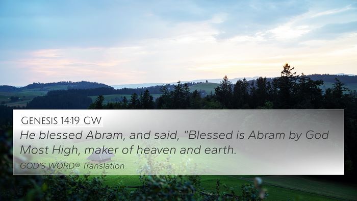 Genesis 14:19 GW Bible Verse Image