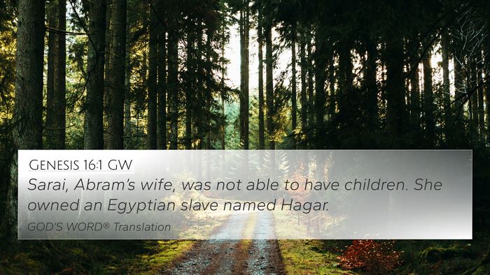 Genesis 16:1 GW 4K Wallpaper - Sarai, Abram’s wife, was not able to have - 4K Wallpaper Bible Verse