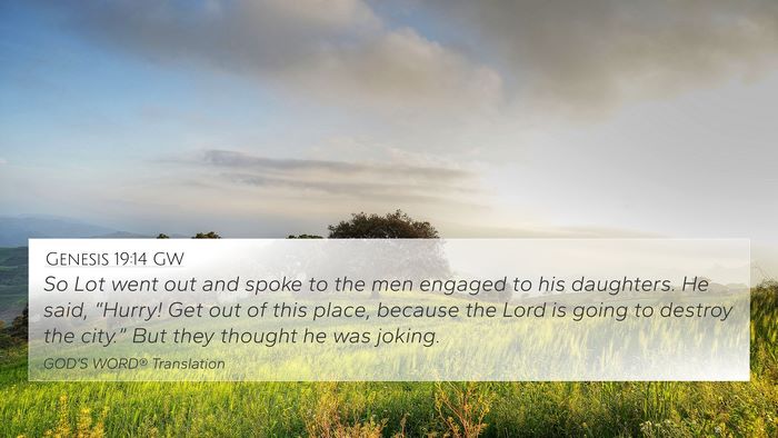 Genesis 19:14 GW Bible Verse Image