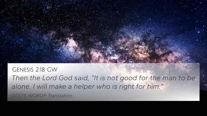 Genesis 2:18 GW Bible Verse Image