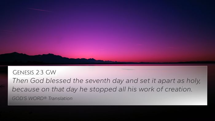 Genesis 2:3 GW Bible Verse Image