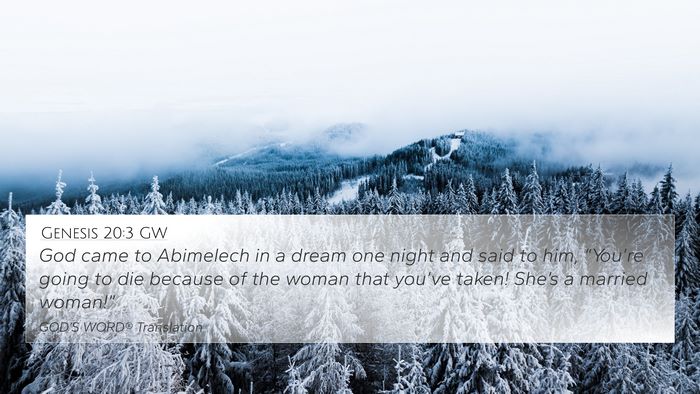 Genesis 20:3 GW Bible Verse Image