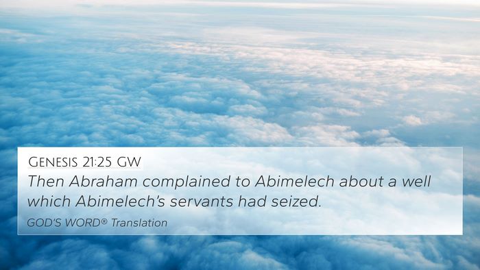 Genesis 21:25 GW Bible Verse Image