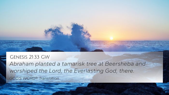 Genesis 21:33 GW Bible Verse Image