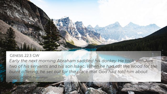 Genesis 22:3 GW Bible Verse Image
