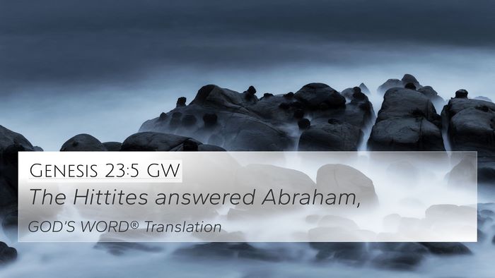 Genesis 23:5 GW Bible Verse Image