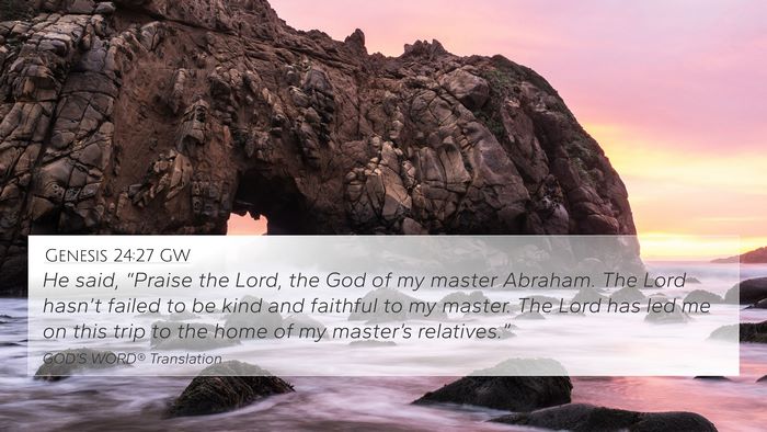 Genesis 24:27 GW Bible Verse Image