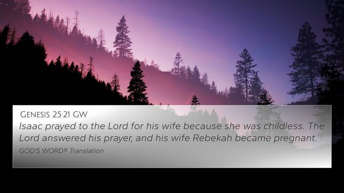 Genesis 25:21 GW Bible Verse Image