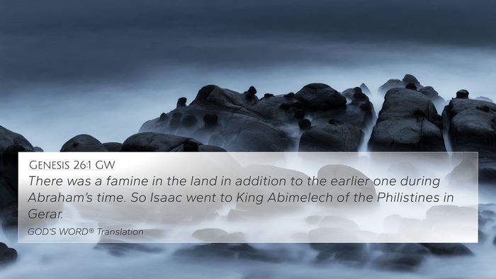 Genesis 26:1 GW Bible Verse Image