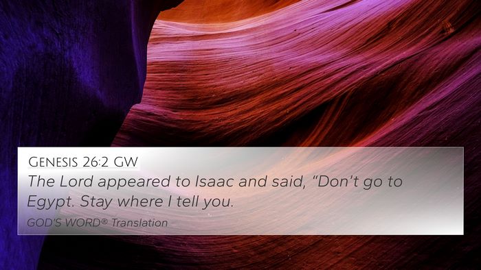 Genesis 26:2 GW Bible Verse Image