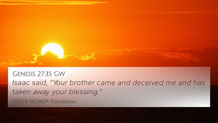 Genesis 27:35 GW Bible Verse Image