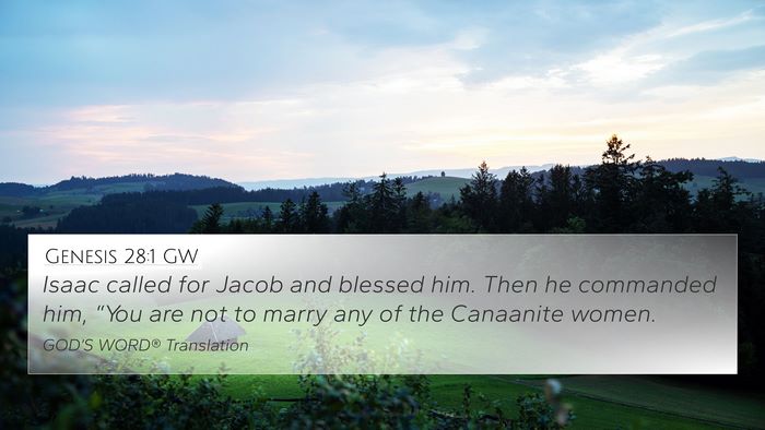 Genesis 28:1 GW Bible Verse Image