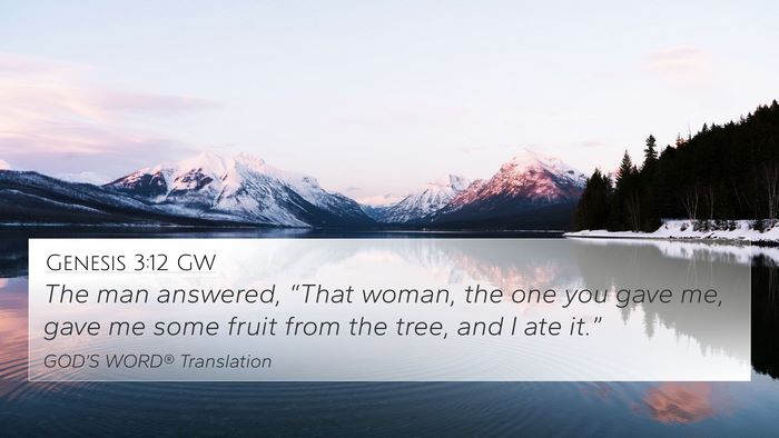 Genesis 3:12 GW Bible Verse Image