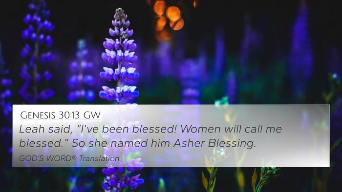 Genesis 30:13 GW Bible Verse Image