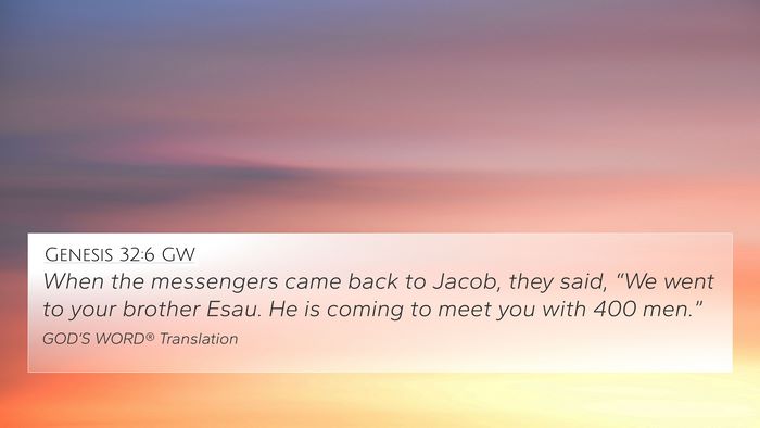 Genesis 32:6 GW Bible Verse Image