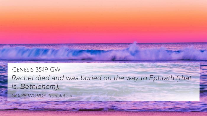 Genesis 35:19 GW Bible Verse Image