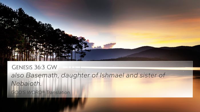 Genesis 36:3 GW Bible Verse Image