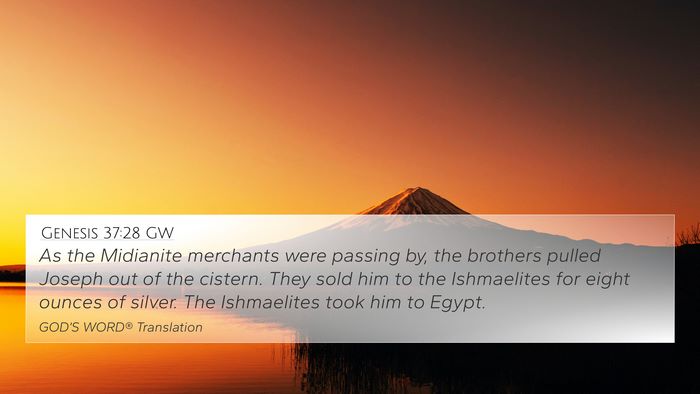 Genesis 37:28 GW Bible Verse Image