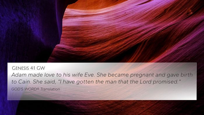 Genesis 4:1 GW 4K Wallpaper - Adam made love to his wife Eve. She became - 4K Wallpaper Bible Verse