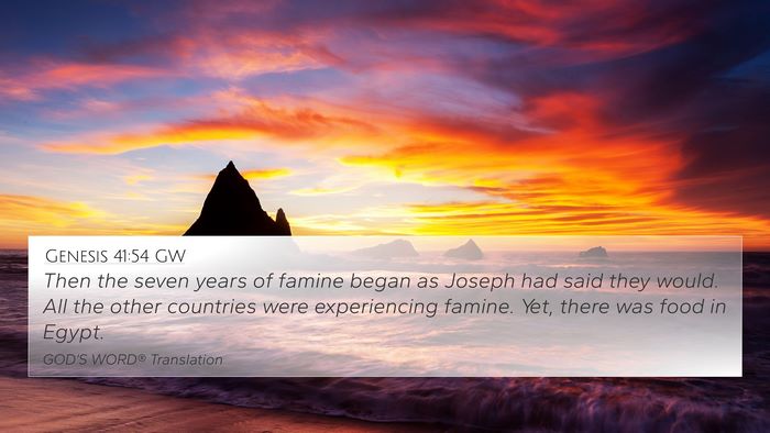 Genesis 41:54 GW Bible Verse Image