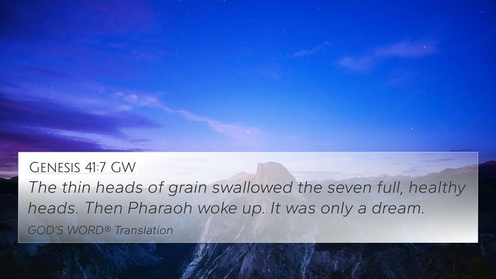 Genesis 41:7 GW Bible Verse Image