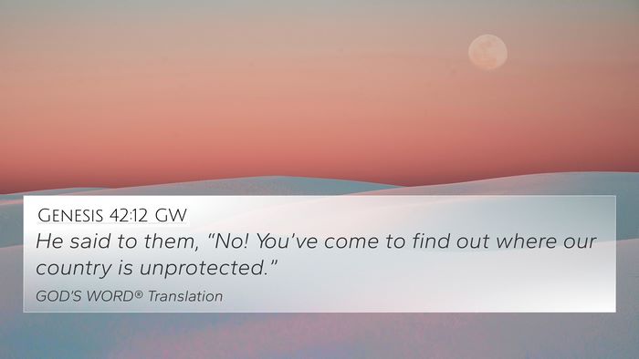 Genesis 42:12 GW Bible Verse Image