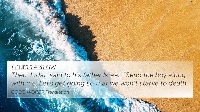 Genesis 43:8 GW Bible Verse Image