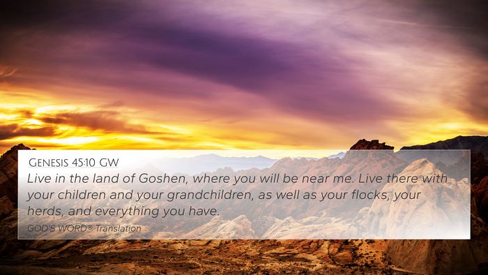 Genesis 45:10 GW Bible Verse Image