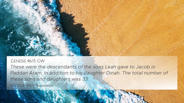 Genesis 46:15 GW Bible Verse Image