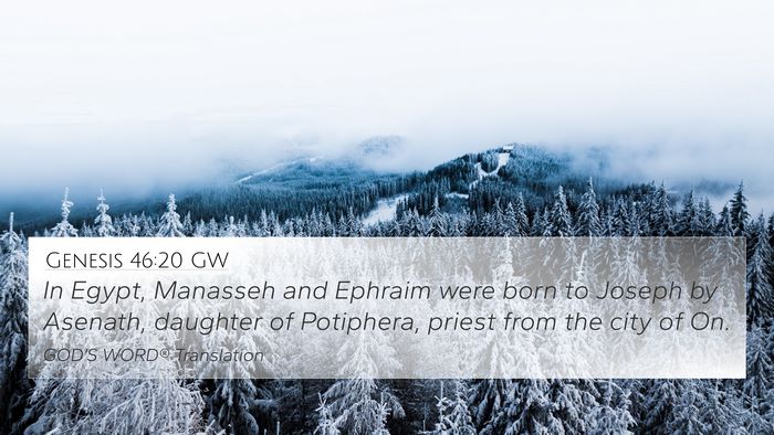 Genesis 46:20 GW Bible Verse Image