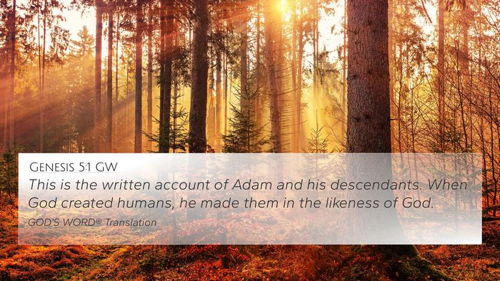 Genesis 5:1 GW 4K Wallpaper - This is the written account of Adam and his - 4K Wallpaper Bible Verse