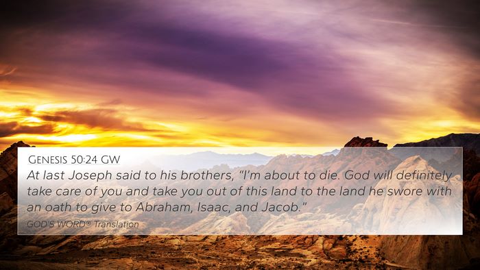 Genesis 50:24 GW Bible Verse Image