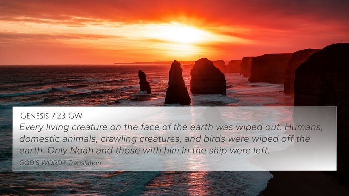 Genesis 7:23 GW 4K Wallpaper - Every living creature on the face of the earth - 4K Wallpaper Bible Verse