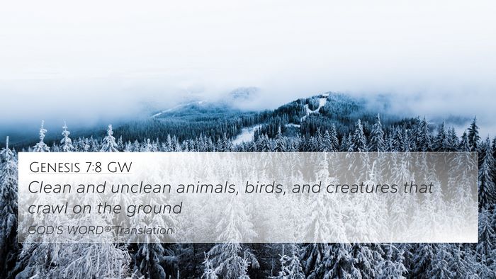 Genesis 7:8 GW 4K Wallpaper - Clean and unclean animals, birds, and creatures - 4K Wallpaper Bible Verse