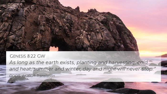 Genesis 8:22 GW Bible Verse Image