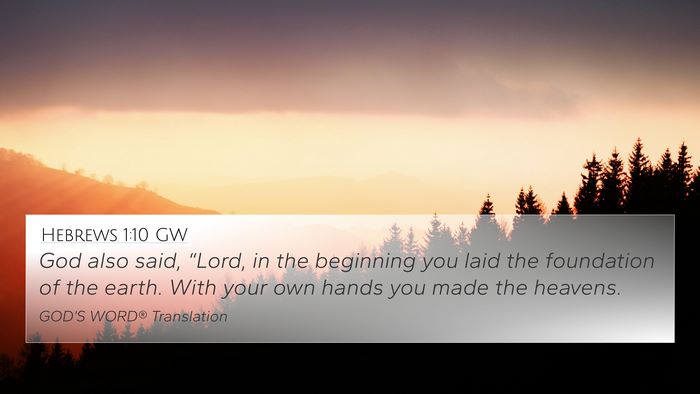 Hebrews 1:10 GW Bible Verse Image