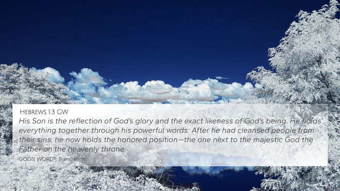 Hebrews 1:3 GW Bible Verse Image